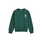 WE Fashion Majica ecru/temno zelena