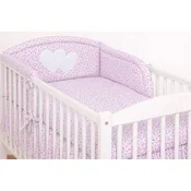 Bobono Univerzalni odbijač za prečke za otroško posteljico - Pink Meadow Hearts