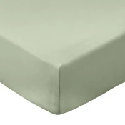 Zelena plahta s gumom od pamucnog perkala 90x190 cm Cotton Percale – Bianca