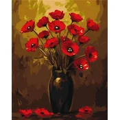Rayher. Slikanje po številkah, Bouquet of poppies, s kovinskimi barvami