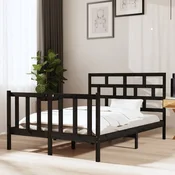 Okvir za krevet od masivne borovine crni 135x190 cm bracni