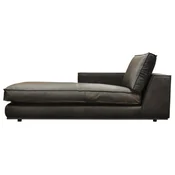 Casa Padrino luxury genuine leather chaise longue right side black 186 cm