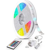 B.K.Licht LED trak 10m, RGB barvit, zatemnitev, daljinski upravljalnik, samolepilni