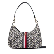 Ročna torba Tommy Hilfiger Th Jacquard Ess Shoulder Bag AW0AW19331 Modra