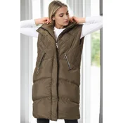 Z9743 DEWBERRY WOMENS VEST-KHAKI