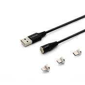 SAVIO Savio CL-155 USB kabel 2 m USB 2.0 USB C Micro USB A/Lightning Črn