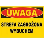 shumee BTO-11 - tabla z napisom - območje nevarnosti eksplozije