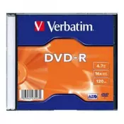 Verbatim DVD-R 4.7GB 16X SLIM CASE 43808 - SA KARTONCICEM