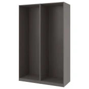 PAX 2 okvira garderobera, tamnosiva, 150x58x236 cm