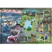 Clementoni Sestavljanka Disneyjev zemljevid 101 dalmatinec 1000 kosov