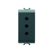 GEWISS GW12201 - Italijanska standardna utičnica 250V AC - 2P+E 10A - Satin Black - ChoruSmart