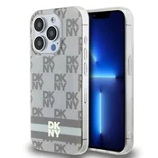 DKNY Etui DKNY IML Checkered Mono Pattern & Printed Stripes MagSafe za iPhone 15 Pro - bež