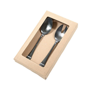 MHOME Set servirni pribor/2 kos/mat črn/inox