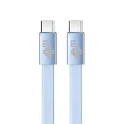 TB Kabel USB-C v USB-C 1m, ploščati, nebesko modri