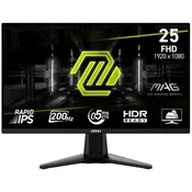 Monitor MSI 24.5 MAG 255F E20, Rapid IPS, gaming, AMD FreeSync Premium 200Hz, 0.5ms (GTG), 2xHDMI, DP, Full HD MAG 255F E20