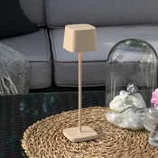 Konstsmide LED-akumulatorska namizna svetilka Capri, višina 25 cm, peščena barva, IP54 - Dnevna soba/jedilnica - Sodobni - peščene barve - Kovina