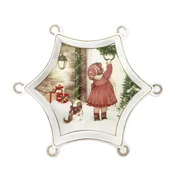 Brandani Servirni krožnik Cuccioli 20x20cm/deklica/porcelan