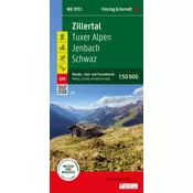 Freytag & Berndt Zillertal, Tuxer Alpen, Jenbach, Schwaz. Vodoodporna turistična karta WK 151.