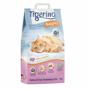 14 l Tigerino Nuggies grobozrnati pesek za mačke z vonjem otroškega pudra