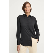 Košulja Calvin Klein za žene, boja: crna, regular, s klasičnim ovratnikom, K20K207584