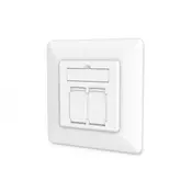 CAT 6A Class EA network outlet, shielded 2x RJ45, LSA, pure white, flush mount, 8 direction