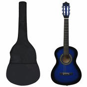vidaXL 8-dijelni set klasicne gitare za pocetnike plavi 1/2 34”