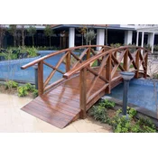 Casa Padrino luxury solid wood bridge with railings brown 504 cm - Garden & park furniture