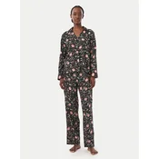 LAUREN RALPH LAUREN Pižama ILN92524 Črna Regular Fit