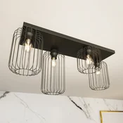 EMIBIG LIGHTING Stropna svetilka Barn, 4-svetilna, 83 cm, črna, kovina, E27 - Dnevna soba/jedilnica - Sodobni