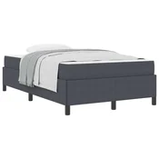 Vidaxl Konstrukcija postelje z vzmetnico Temno siva 120 x 190 cm blago