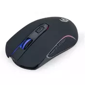 GEMBIRD miška MUSGW-6BL-01, igralna, brezžična, RGB LED, 3200DPI, USB