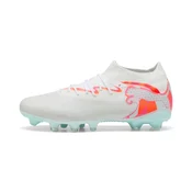PUMA FUTURE 9 MATCH BRILLIANCE FG/AG Football Boots Women, Shoes, White/Ultra Orange/Pink Alert, 42