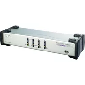 ATEN KVM-stikalo Aten CS1744, 4 vrata za USB-naprave in sisteme z dvojnim VGA-zaslonom z zvokom