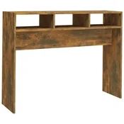 Vidaxl Konzolna mizica dimljeni hrast 105x30x80 cm konstruiran les