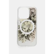 shumee Ovitek Guess Liquid Glitter Flower MagSafe za iPhone 16 Pro