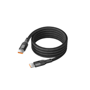Ksix USB-C na USB-C kabel, 60W, magnetni, pleten, 1?m, črn