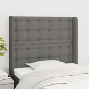 vidaXL vidaXL Vzglavje z ušesi temno sivo 93x16x118/128 cm blago, (20952726)