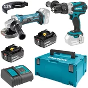 Set vrtalnik/vijačnik + kotna brusilka 18V DLX5258SFJ | MAKITA - Makita