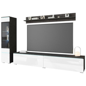 P & B Dnevni Regal Vera, Antracit, Bela, 3-Delno, Led