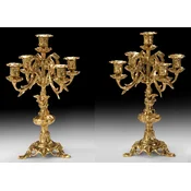 Casa Padrino luxury baroque candle holder set gold A� 25 x H. 38 cm - Handmade baroque style bronze candlesticks - Baroque decorative accessories - Baroque interior - Noble & Magnificent