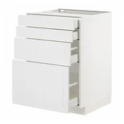 METOD / MAXIMERA Podni element 4 fronta/4 fioke, bela/Stensund bela, 60x60 cm