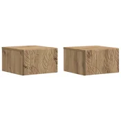vidaXL Stenska stranska miza 2 pcs Artisan hrast 34,5 x 33 x 20 cm