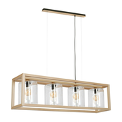 Lestenec na vrvici LEGNO 4xE27/60W/230V