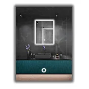 shumee LED osvetljeno ogledalo 75x90 vodoodporno IP65 s stikalom na dotik