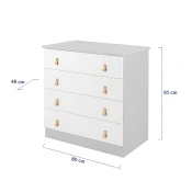 KikkaBoo Drvena komoda Elon Grey (KKB40033)