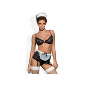 Obsessive 5-delni služabniški set (Brezplačen 1 L mehčalca Passion), L-XL