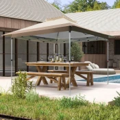 Gazebo paviljon sa mehanizmom 350x350cm Braon
