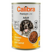 Calibra Dog Premium Cons. s piščancem in jetri 1240g