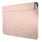 Originalna torbica Guess Saffiano Triangle Logo  za laptope velicine do 16 inca - roza