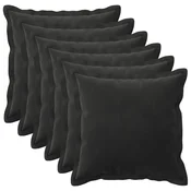 vidaXL Prevleka za blazino 6 pcs HOUTEN Črna 35 x 35 cm Žamet